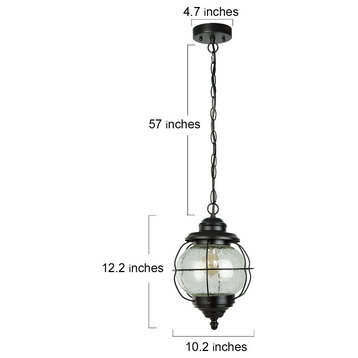 Outdoor Aluminum Globe Pendant Light Exterior Hanging Lamp