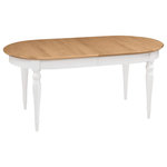 Bentley Designs - Hampstead Oval Extending Dining Table, 2-Tone Painted - Hampstead Two Tone Painted Oval Extending Dining Table offers elegance and practicality for any home. Soft-grey paint finish contrasts beautifully with warm American Oak veneer tops, guaranteed to make a beautiful addition to any home.