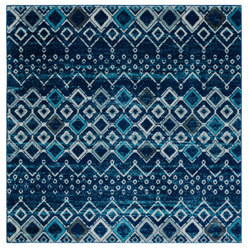 Safavieh Amsterdam Collection AMS108N Rug, Navy/Beige, 3' X 3' Square