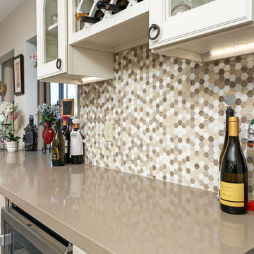 A wine enthusiasts kitchen with a french cafe feel