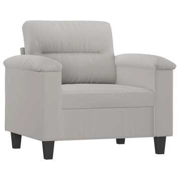 vidaXL Sofa Accent Living Room Chair with Armrest Light Gray Microfiber Fabric