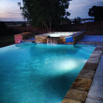Negative edge pool and kitchen