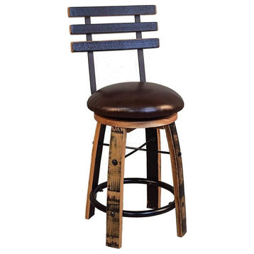 William Sheppee Whiskey Barrel 36" Counter Height Comes With 5 Barstools, Whiske