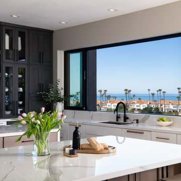 Monarch Beach Entertainers Kitchen with Pass Through Window and Double Islands