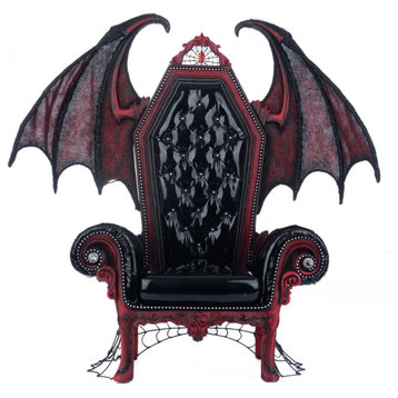 Katherine's Collection Eternal Devotion 25" Bat Chair Figurine, Red/Black