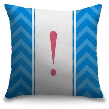 "Exclamation Point - Vertical Stripes" Outdoor Pillow 16"x16"