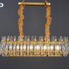 Luxury Gold Rectangle Creative Design Glass Chandelier For Dining Room, L47.2"