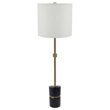 Peraro Table Lamp, Black and Gold and White