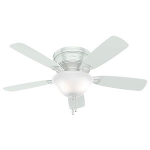 Country Cottage 52 Casa Vieja Ancestry White Hugger Ceiling Fan Hunter Fan Company 48 Low Profile White Ceiling With Light