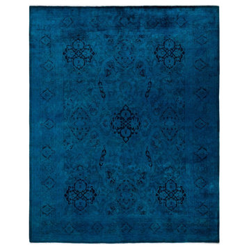 Vibrance, One-of-a-Kind Hand-Knotted Area Rug Blue, 7' 10" x 9' 10"
