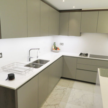 Metallic Grey Contemporary Kitchen