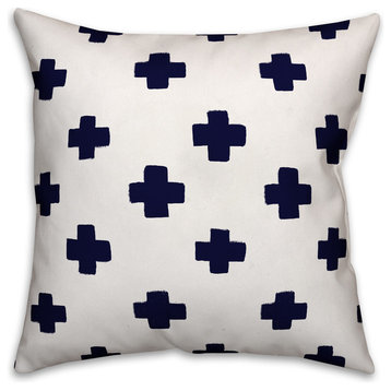 Navy Swiss Cross Throw Pillow, 18x18
