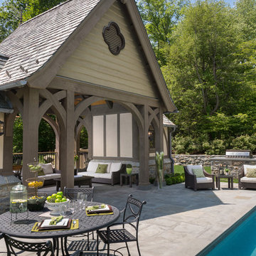 Mid-Country Tudor Pool House