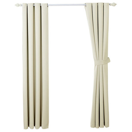 Serenta Black Out Curtains 4 Piece Sets, Beige, 54" X 84"