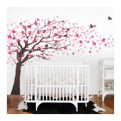 Cherry Blossom Tree, Elegant Style, Color Scheme B, 148"x87"
