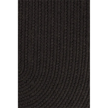 Solid Black Wool 18 x 36 Slice