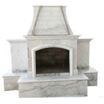 MCM3 - 84"x99" Luxury Outdoor Stone Fireplace, Nature Outside Marble, Single Side Unit - First Class Nature Marble Outdoor Fireplace