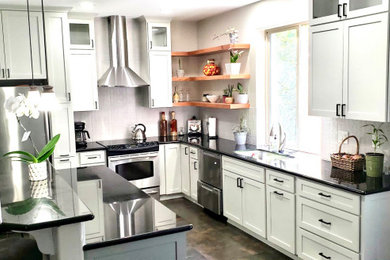 Example of a cottage kitchen design in Portland