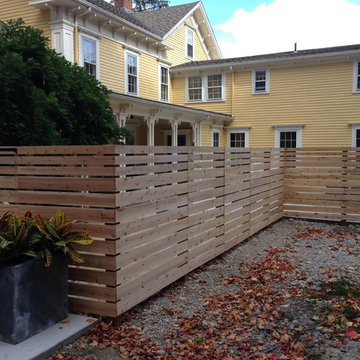 Horizontal boards cedar fences
