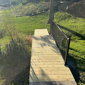 Improved Public Lake Access Walkway with Westbury Aluminum Railing in Lake Wauko