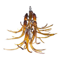 Antler Chandelier, Mouth Blown Glass - Chandeliers