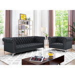 Inspired Home - Grete PU Leather Club Chair Silver Tone Nailhead Trim with Y-legs, Black - Our PU leather chesterfield club chair adds a gentle sophistication in the confines of your living room, bedroom or entryway. Featuring rich hued button tufted PU leather with contrasting tone nail head decorative trim, this elegant accent piece provides both functionality and a focal point of color and style that seamlessly blend with your main furniture to create a dynamic and cozy interior space to come home to.