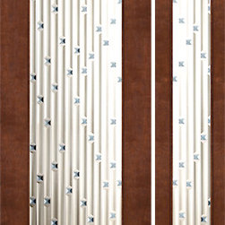 Prehung Prehung 2-1/4" Thick Contemporary Mahogany Door Sidelite Art Glass - Front Doors
