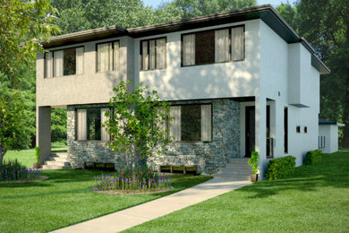 Transitional exterior home idea in Calgary
