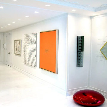 Recessed downlighting and art lighting in a chic Miami Residence