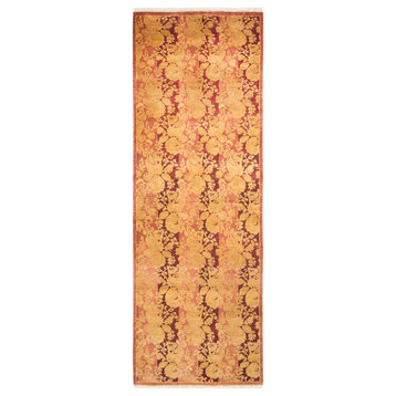 Mogul, One-of-a-Kind Hand-Knotted Runner Pink, 2'8"x7'9"