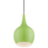 Andes 1 Light Shiny Apple Green With Polished Chrome Accents Mini Pendant