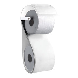 Iris white blonded leather paper holder with spare. - Toilet Accessories