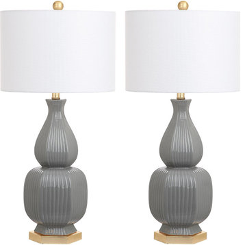 Cleo Table Lamp (Set of 2) - Gray, White