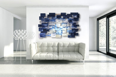 "Arctic" Glass and Metal Wall Sculpture