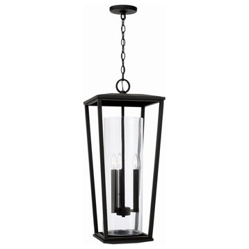 Elliott 3-Light Outdoor Hanging Lantern, Black