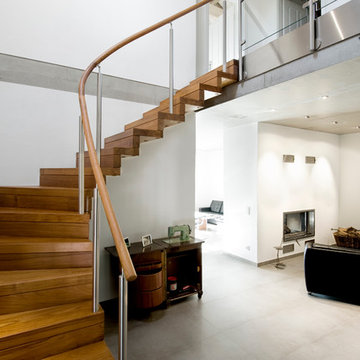Faltwerktreppe aus Burma Teak