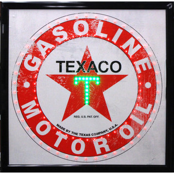Framed Texaco LED Sign Vintage Decor