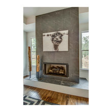 modern fireplace
