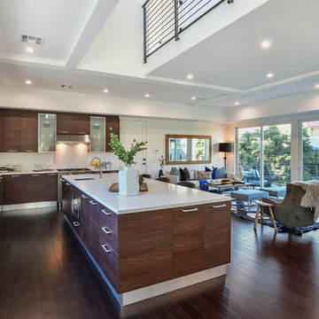 Ultra Modern Dark Brown Melamine Kitchen in Fullerton