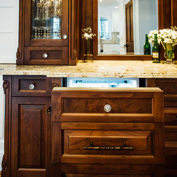 White Kitchen with Blue China Hutch