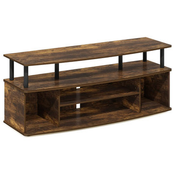 Large Entertainment Center Stand Unit for up to 55 inch, Amber Pine