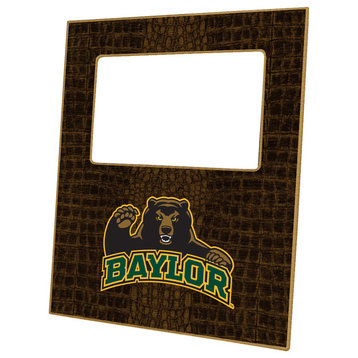 F3104-Baylor with Bear on Brown Crock Picture Frame