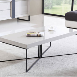 Mixer Coffee Table in Cream High-Gloss & Black Steel - Coffee Tables