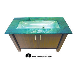 Green Slate Trough-Shaped Integral - Vanity Tops And Side Splashes