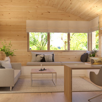 Multifunktionsraum für ein Holzhaus