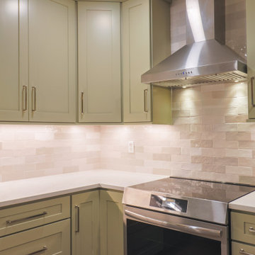Modern transitional kitchen with clean lines and natural tones