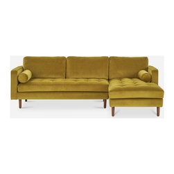 Madison Sofa Sectional in Antique Gold Velvet - Sofas