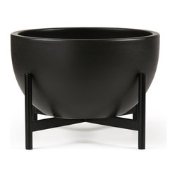 Case Study Bowl Planter with Metal Stand - Indoor Pots And Planters