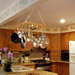 Kitchen spaces  - copper pot rack - Pot Racks And Accessories
