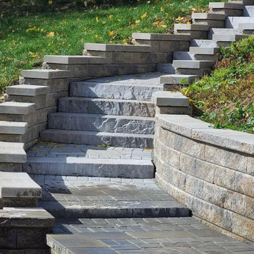 Curved Walkway, Back Patio and Steps on an Upstate NY Country Home